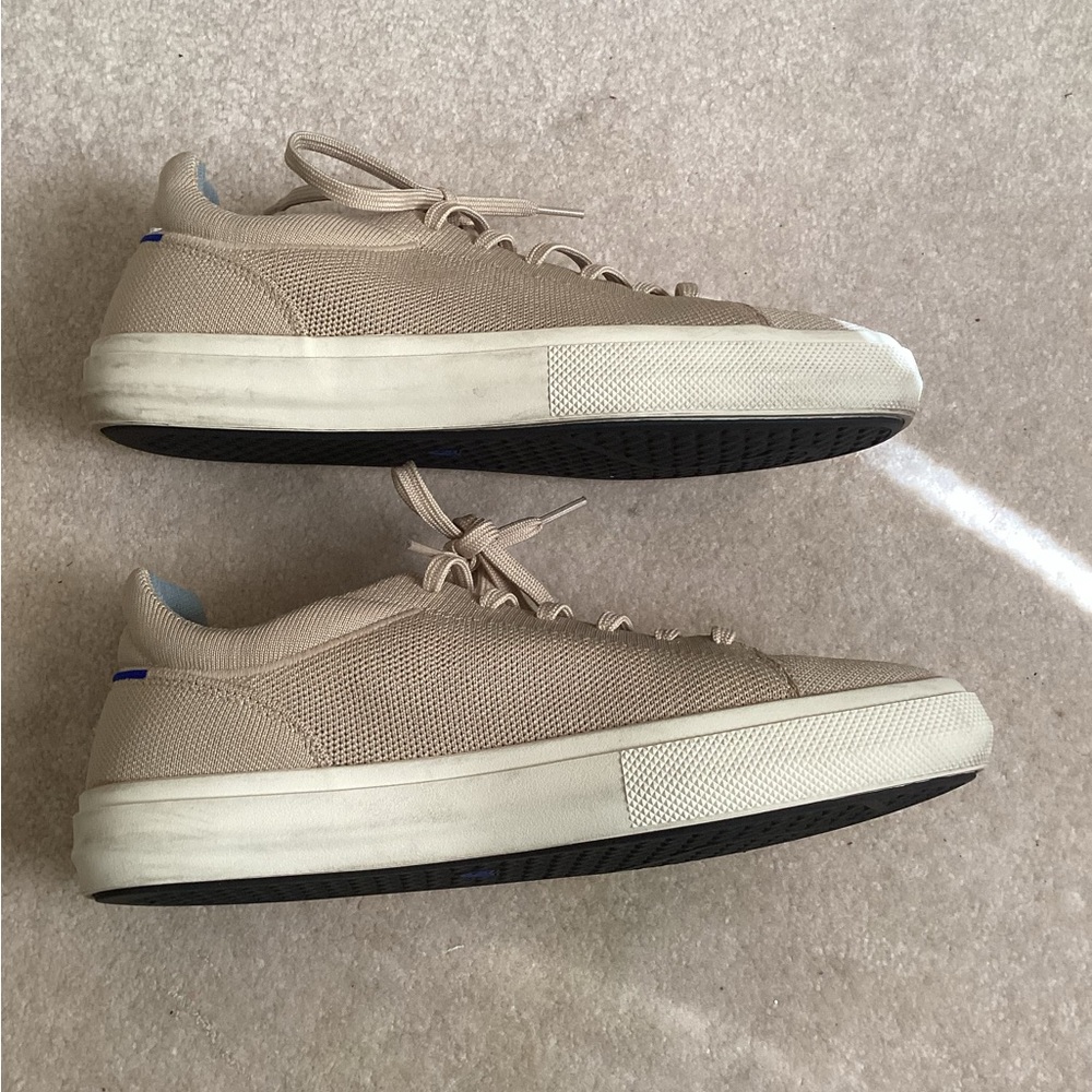 Rothys Sneakers sz 10 Mens RS02 Wheat Beige Tan Lace Up Breathable Beach Neutral - Picture 3 of 6